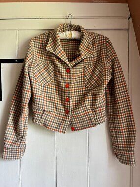 Beautiful Checkered Wool Jacket Vintage Freddies of Pinewood S